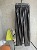 Women Genuine Leather Trousers Elastic Waist Carrot Pants