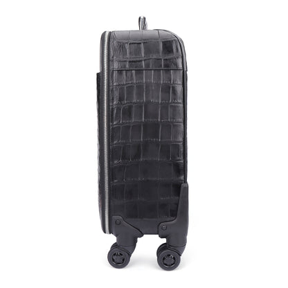 Premium Real Crocodile Leather Trolley Suitcase for Men