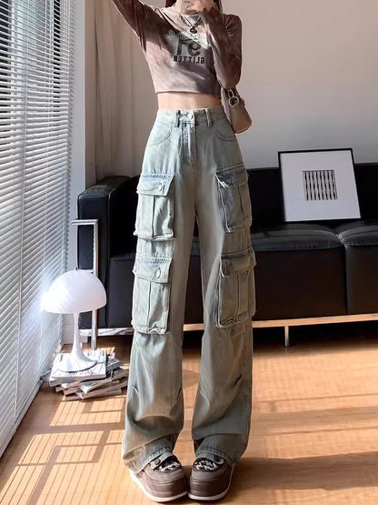 Women’s Loose Fit Cargo Denim Jeans