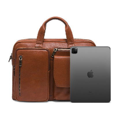 Premium Leather Trolley Suitcase Set