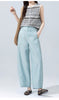 Women’s linen pants with cropped wide leg drape