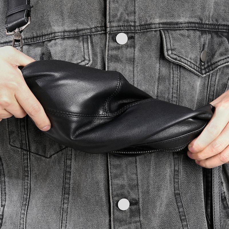 Men’s Full-Grain Cowhide Crossbody Chest Bag
