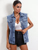 oversized sleeveless denim vest