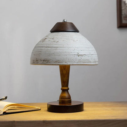 Ceramic wood wabi sand table lamp for home