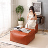 Faux Leather Pouf Ottoman Cover for Relaxed Floor Seating