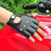 Men’s Leather Fingerless Gloves for Driving and Motorcycle Riding