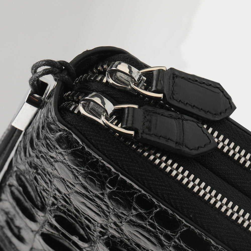 crocodile leather clutch purse