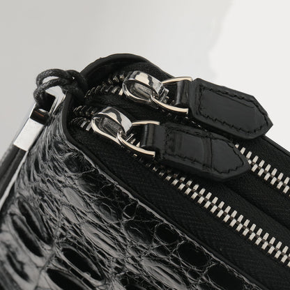 crocodile leather clutch purse
