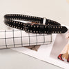 Women black western stud leather belt