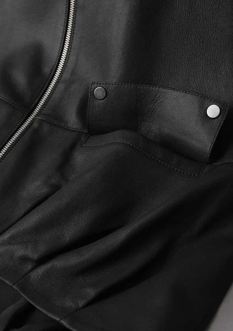 Women Real Soft Leather Zip Vest Office Vest