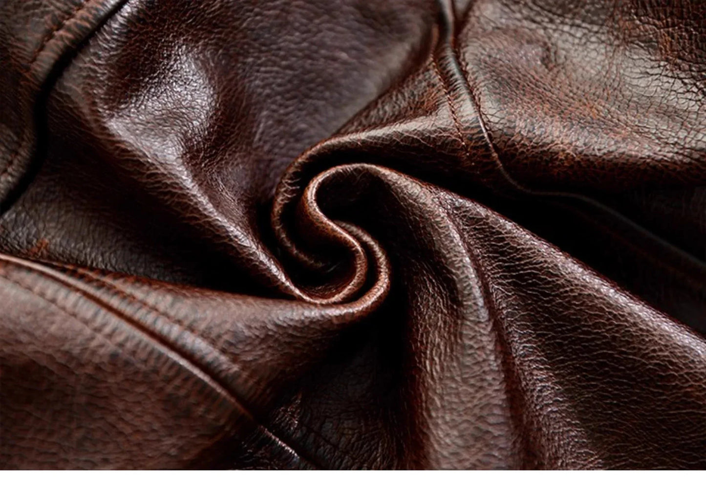 Men’s Retro Waxed Cowhide Leather Jacket