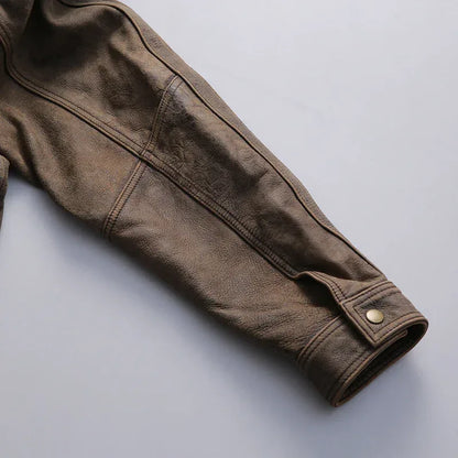 Men’s Vintage Distressed Nubuck Leather Jacket