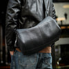Black Genuine Leather Duffle Bag Travel, Gym & Overnight Bag