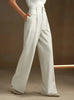 High waist white straight leg pants