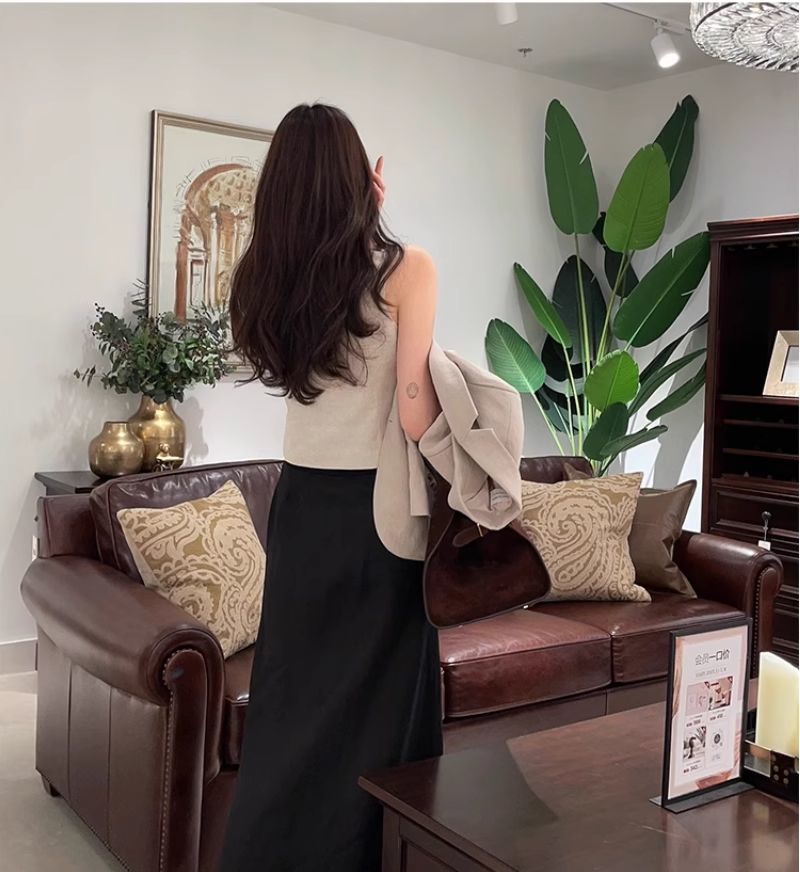 Knitted Fabric Womens Sleeveless Vest