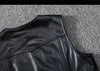 Biker Leather Vest Men Slim Fit Motorcycle Vest