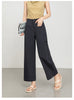 High waisted cropped pants women with rolled cuffs