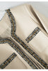 Women’s Leather Jacket with Chain Trim and Tweed Edge