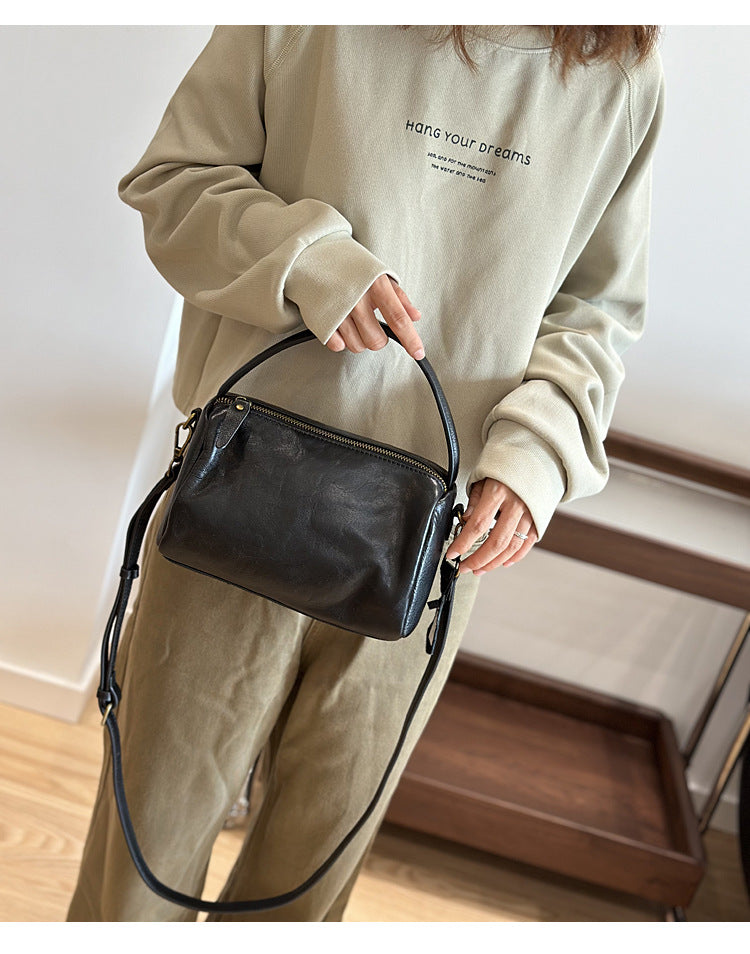 Genuine Leather Shoulder Bag for Women Top Handle
