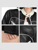 Black Cropped Faux Leather Moto Biker Jacket