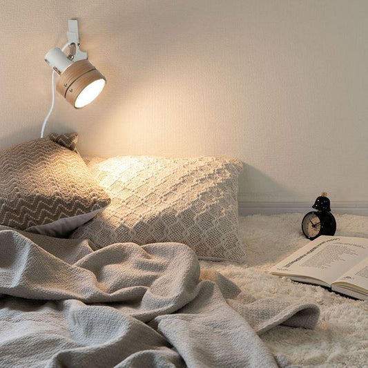 Japanese clip on solid wood led table lamp Lighter Tone 110V-120V For US CA