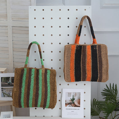 Straw handbags for women woven shoulder bag
