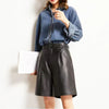 Women’s Genuine Leather Mid-Length Suit Shorts