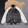 Men Genuine Leather Varsity Jacket Bomber