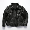 Men Full Grain Calfskin Black Leather Jacket