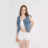 Flap Pocket Button Front Vest Denim Jacket