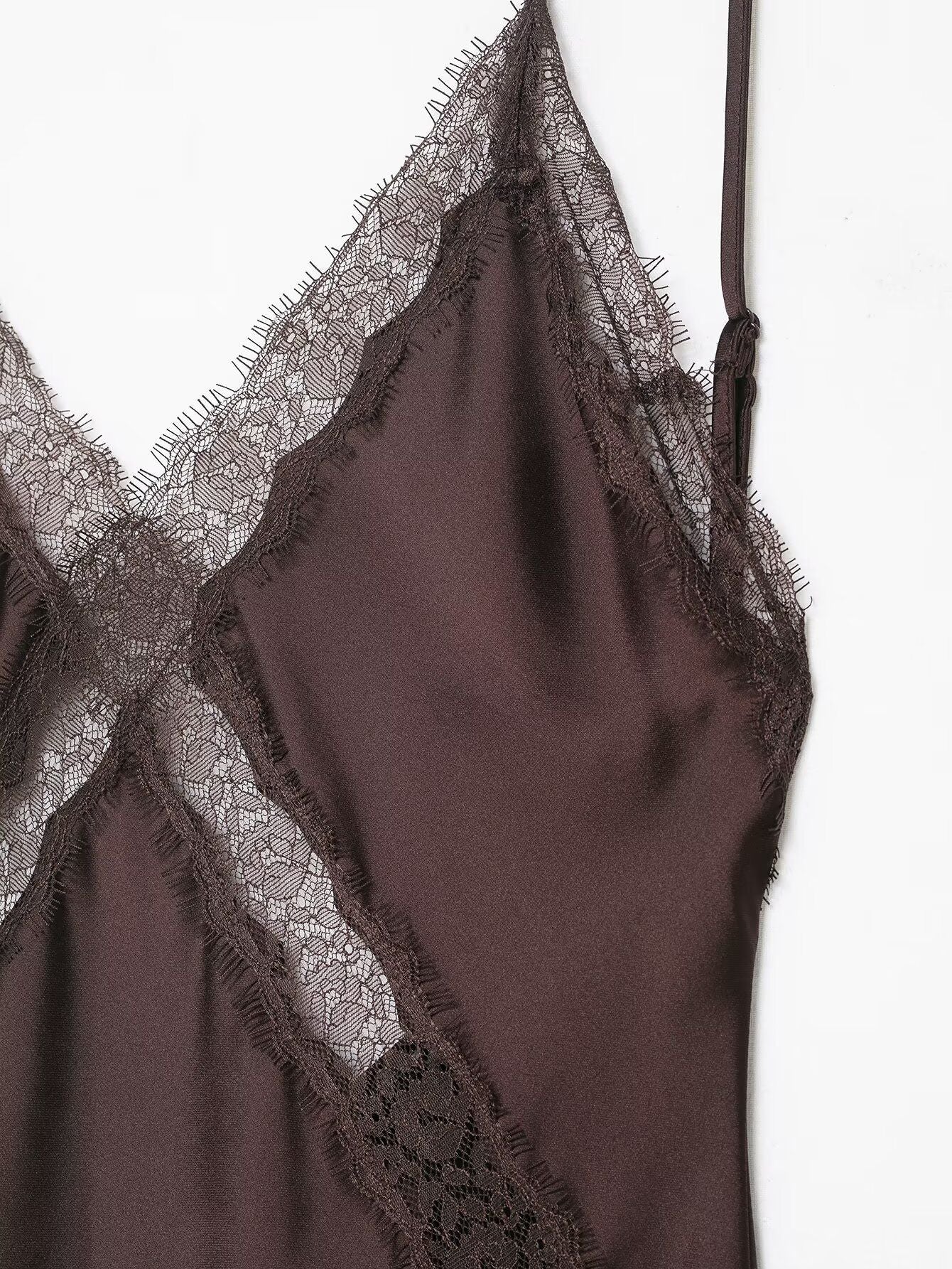 Women’s lace satin midi suspender beach dress