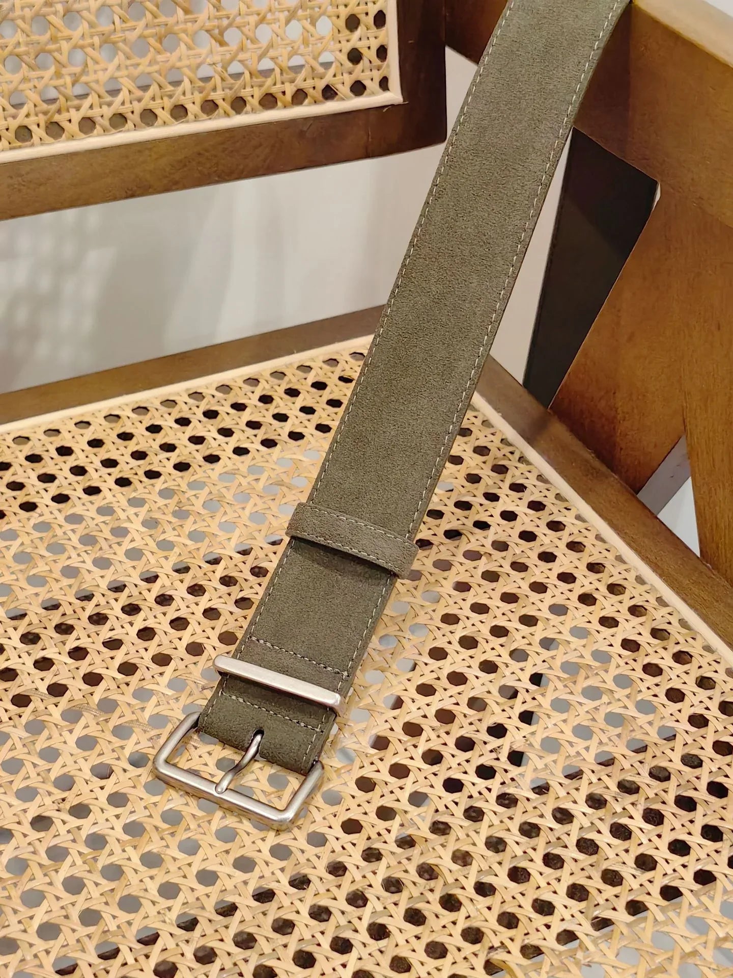 women suede leather wide belt with silver buckle