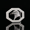Eagle Head Belt Buckle in Gold with Rhinestones