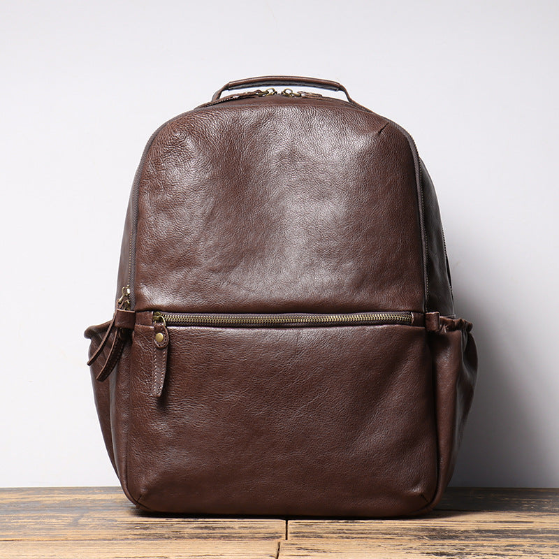 Men’s Leather Backpack with Trolley Sleeve