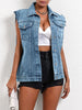 oversized sleeveless denim vest