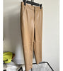 Womens genuine leather high waisted cropped pants