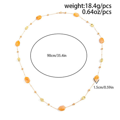 Women’s Orange Resin Bead Waist Chain with Gold Detail