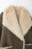 Women Reversible Faux Fur Long Coat Shearling Effect Winter Coat