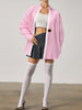 Classic Striped Drop Shoulder Shirts For Ladies