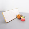 Rectangular Marble Metal Fruit Plate with Gold Base