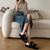 High Waist Denim Maxi Skirt