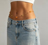 Women’s Orange Resin Bead Waist Chain with Gold Detail