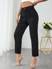 Women High-Waisted Black Trousers Pants