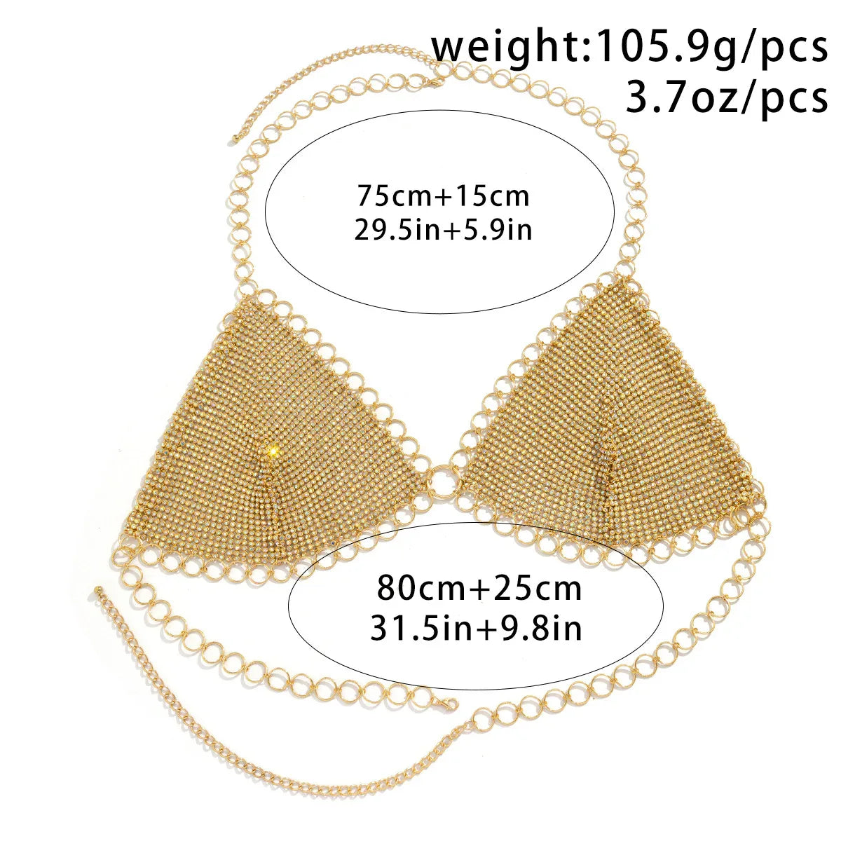 Gold Chainmail Festival Bra & Skirt Set