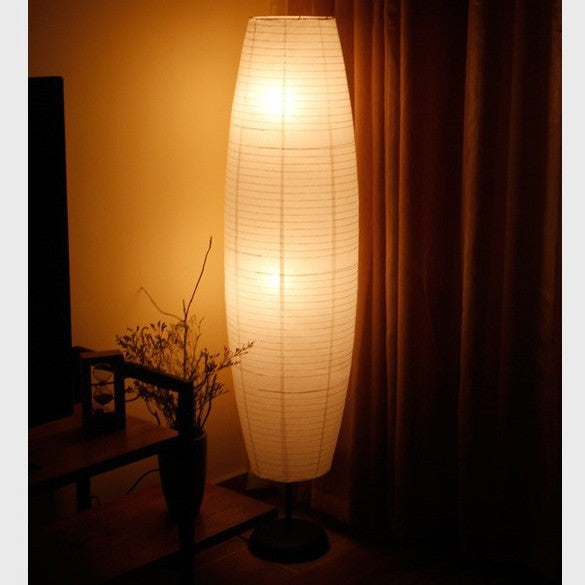 Nordic rice paper column floor lamp 2 light