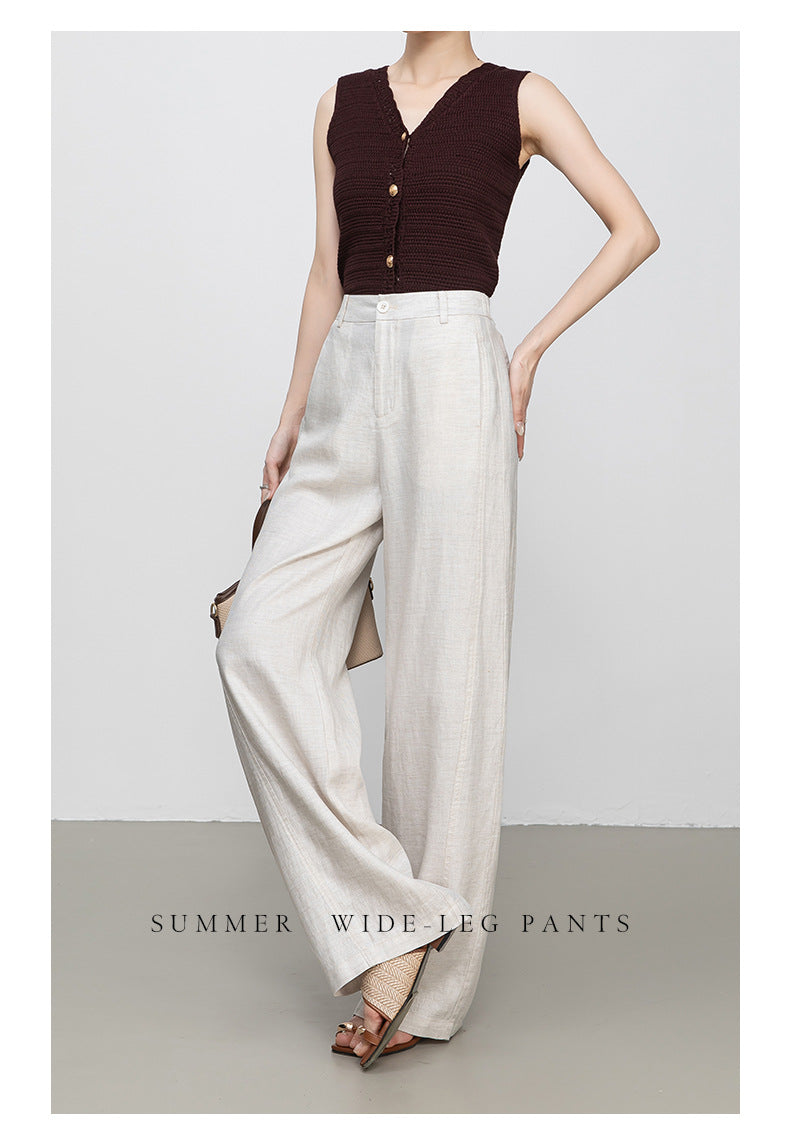 Wide leg linen pants with natural summer drape