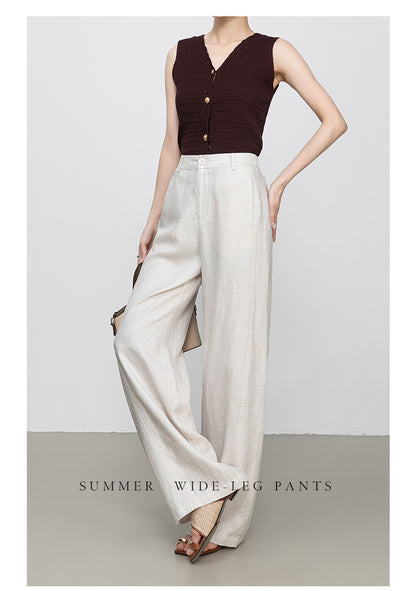 Wide leg linen pants with natural summer drape