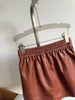 Genuine sheepskin leather mini skirt with drawstring