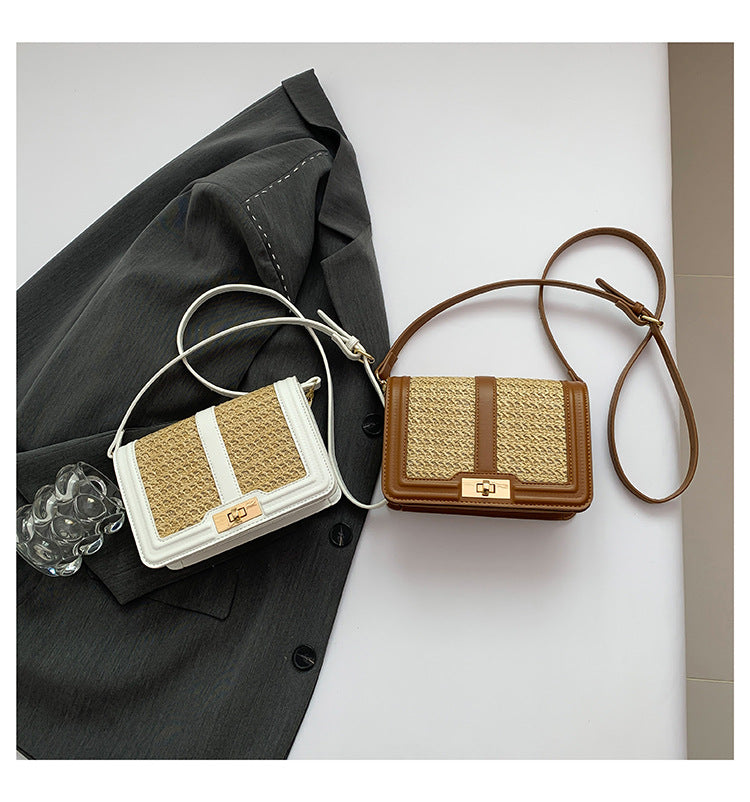 Small Woven Straw Crossbody Bag Summer Beach Purse