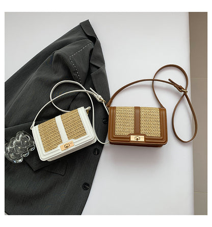 Small Woven Straw Crossbody Bag Summer Beach Purse